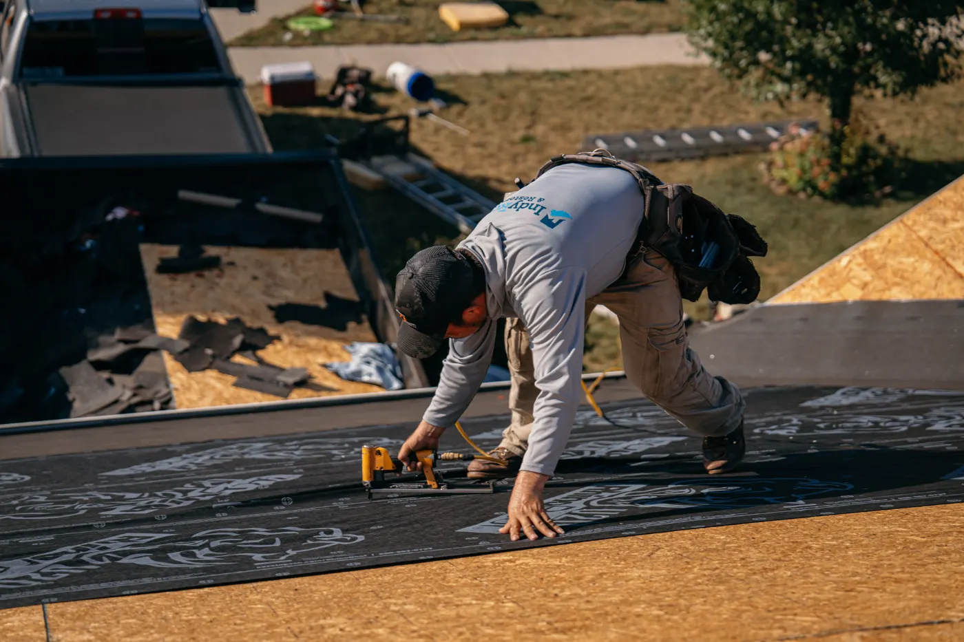 Flashing and seam work in Holliday Farms